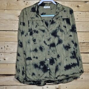 Tie-Dye Button-Up Blouse